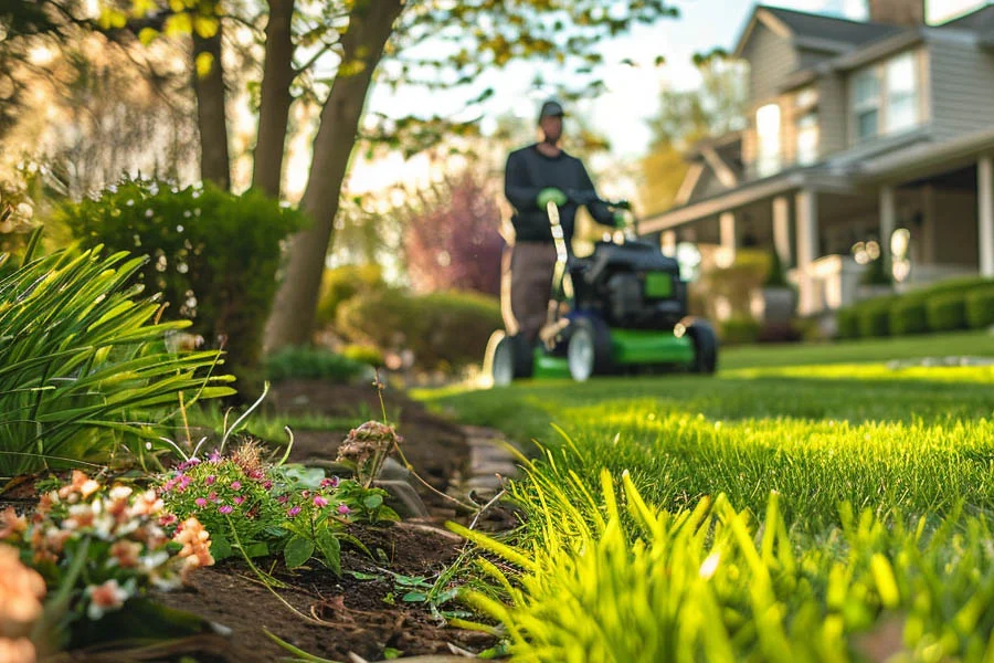 lawn mowing set